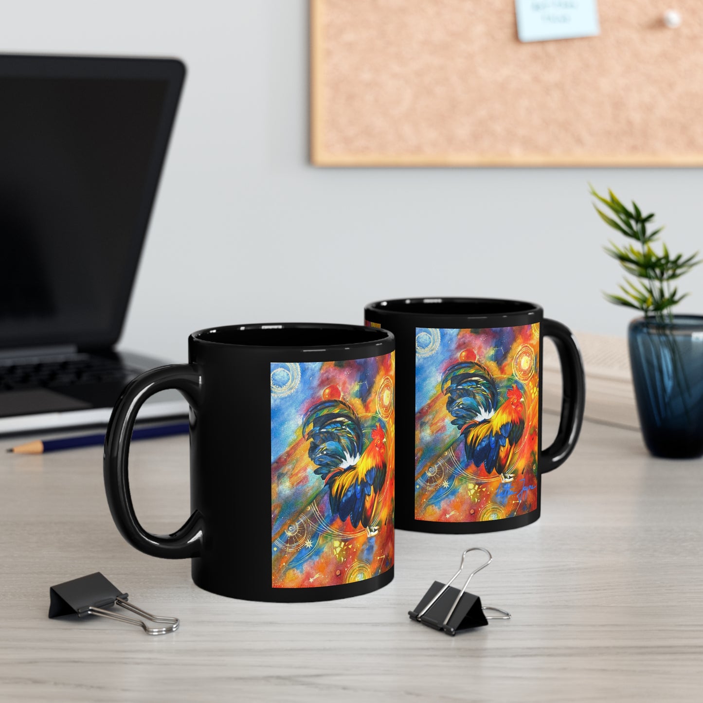 Cosmic Chicken 11oz Black Mug