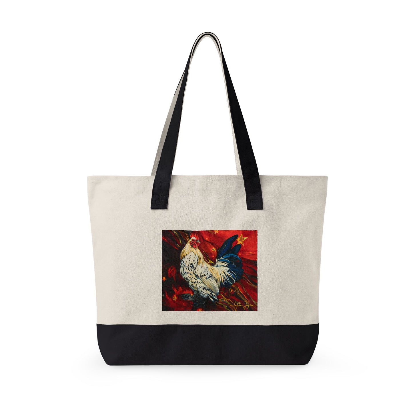 Rooster Canvas Tote — Zippered Farmhouse Market Bag
