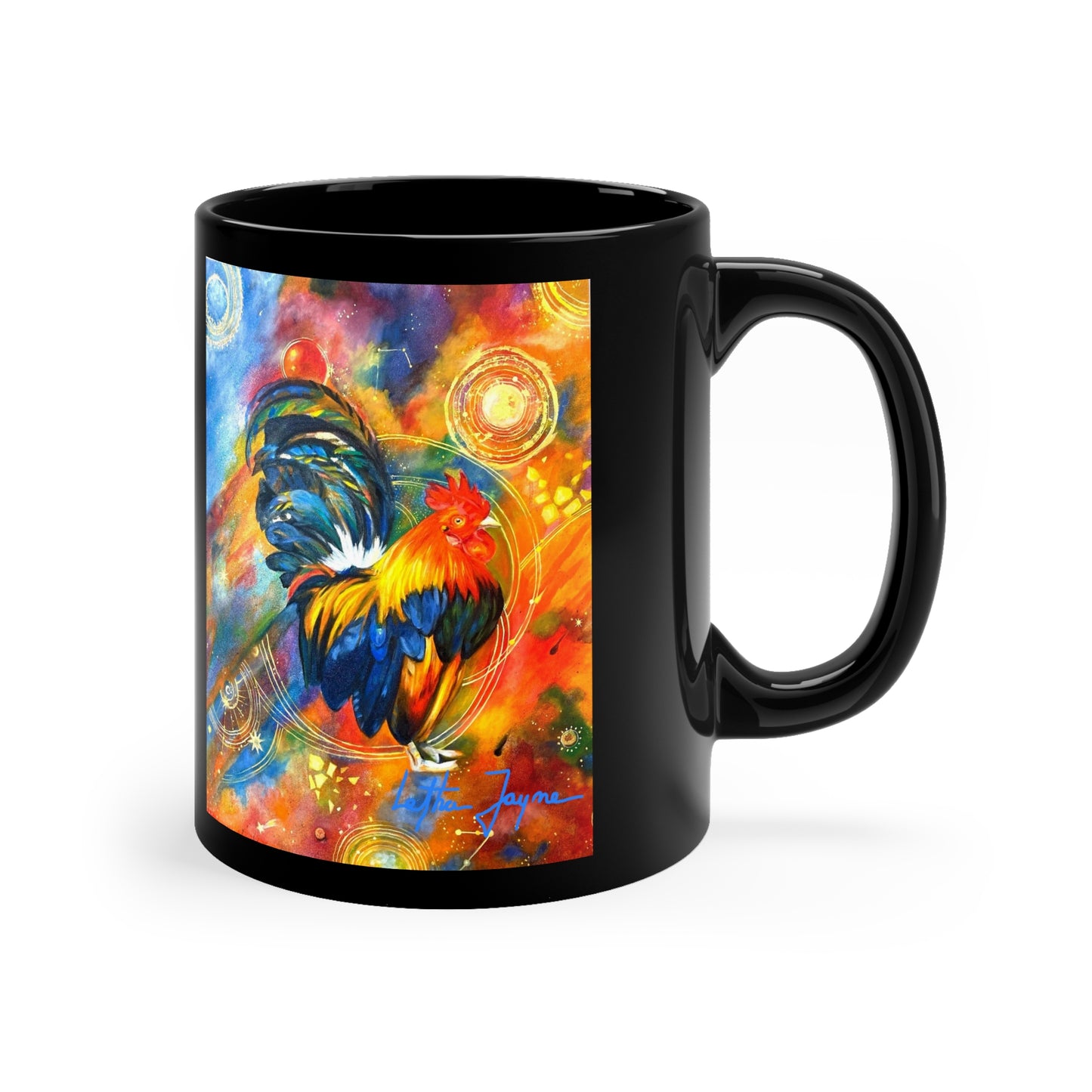 Cosmic Chicken 11oz Black Mug