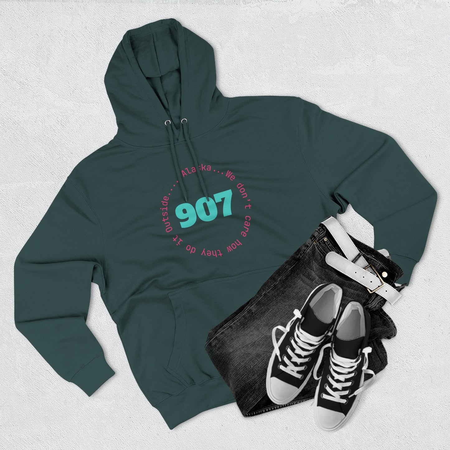 907 Fleece Hoodie — Retro Graphic Pullover