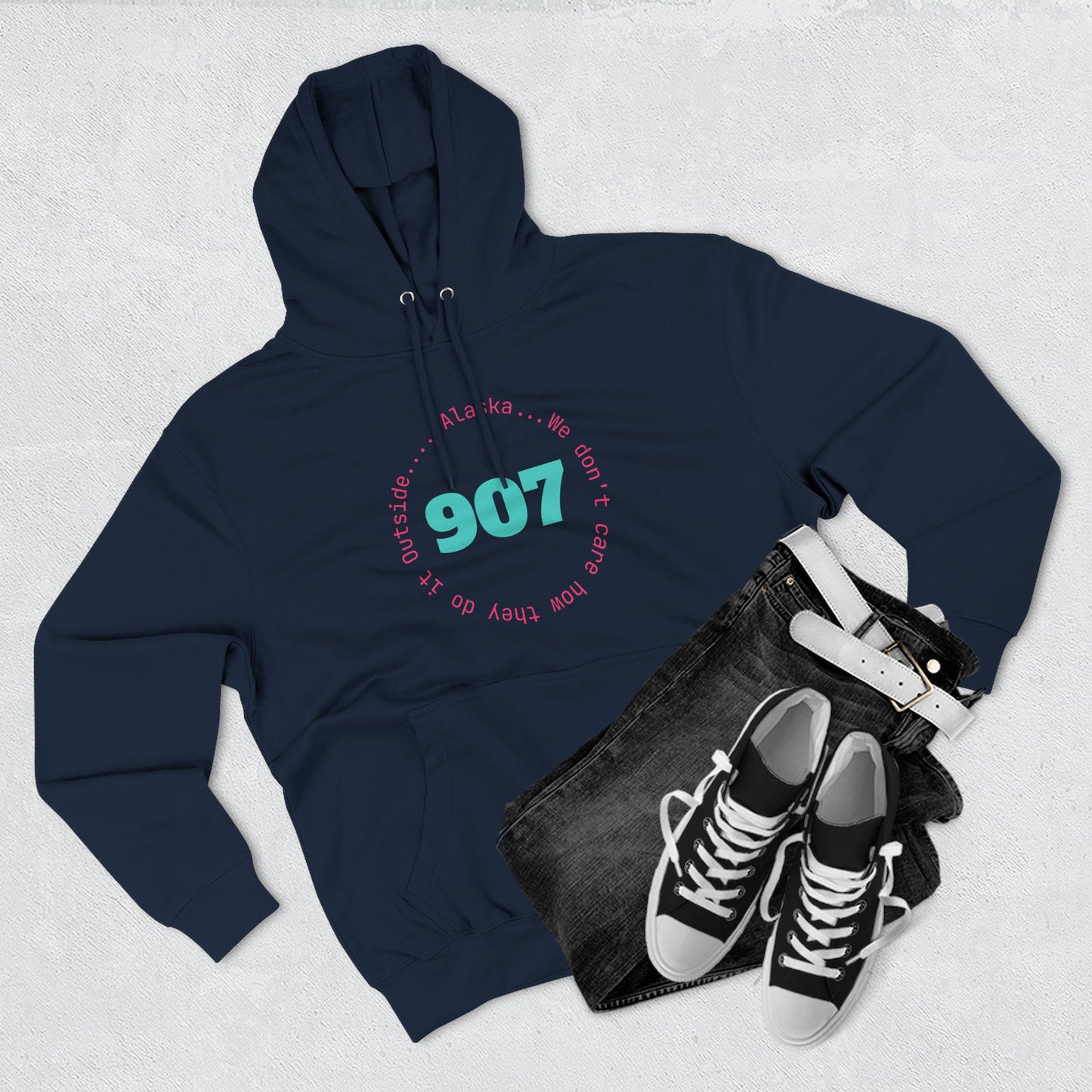 907 Fleece Hoodie — Retro Graphic Pullover