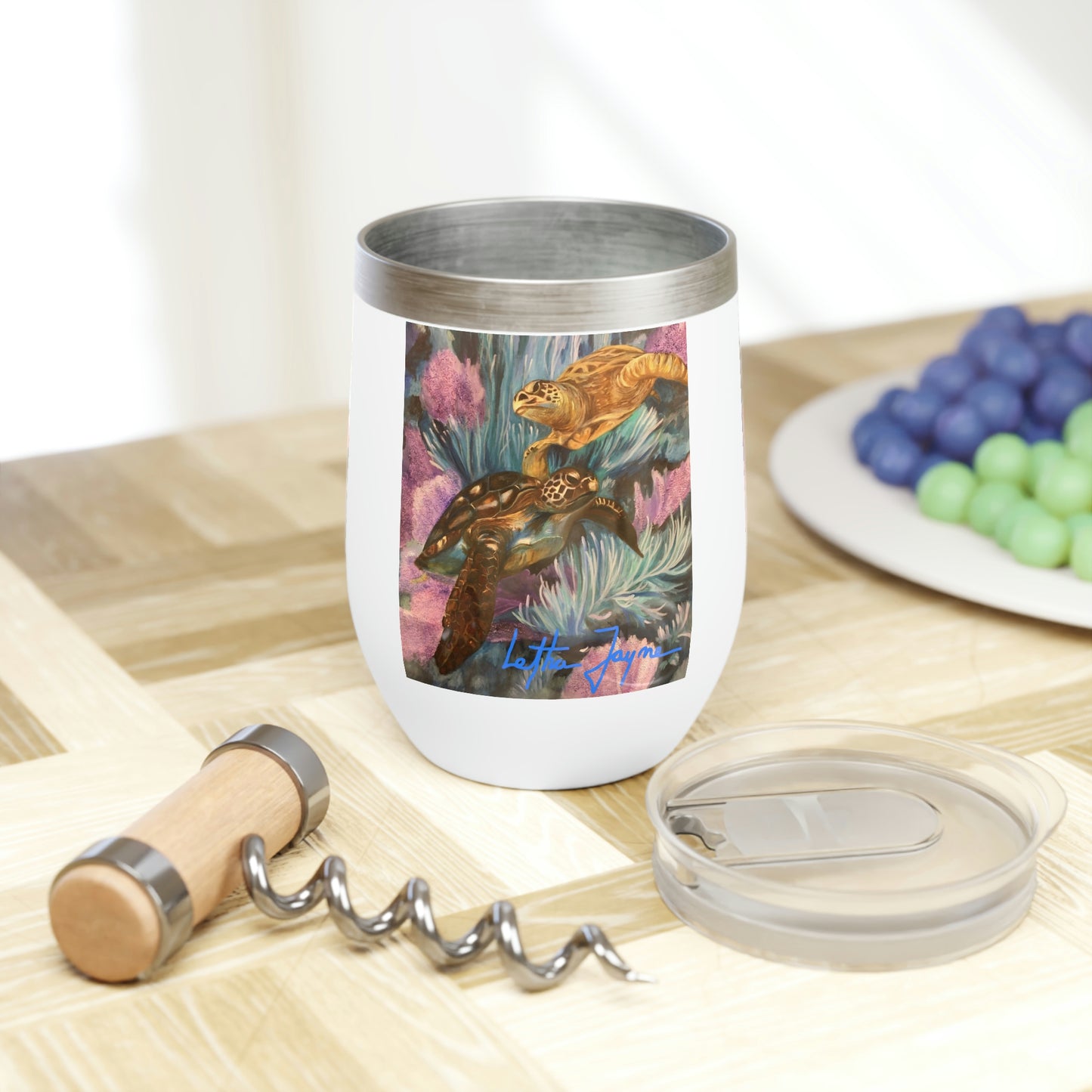 Sea Turtle Boogie Chill Wine Tumbler