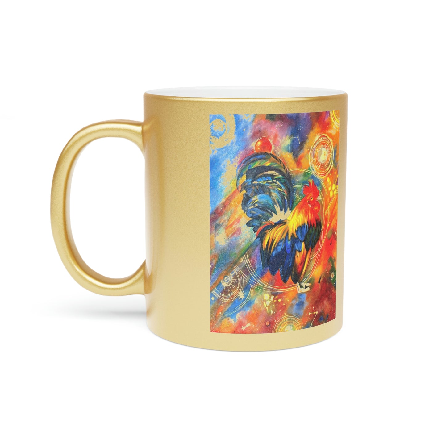 Cosmic Chicken Gold Metallic Mug