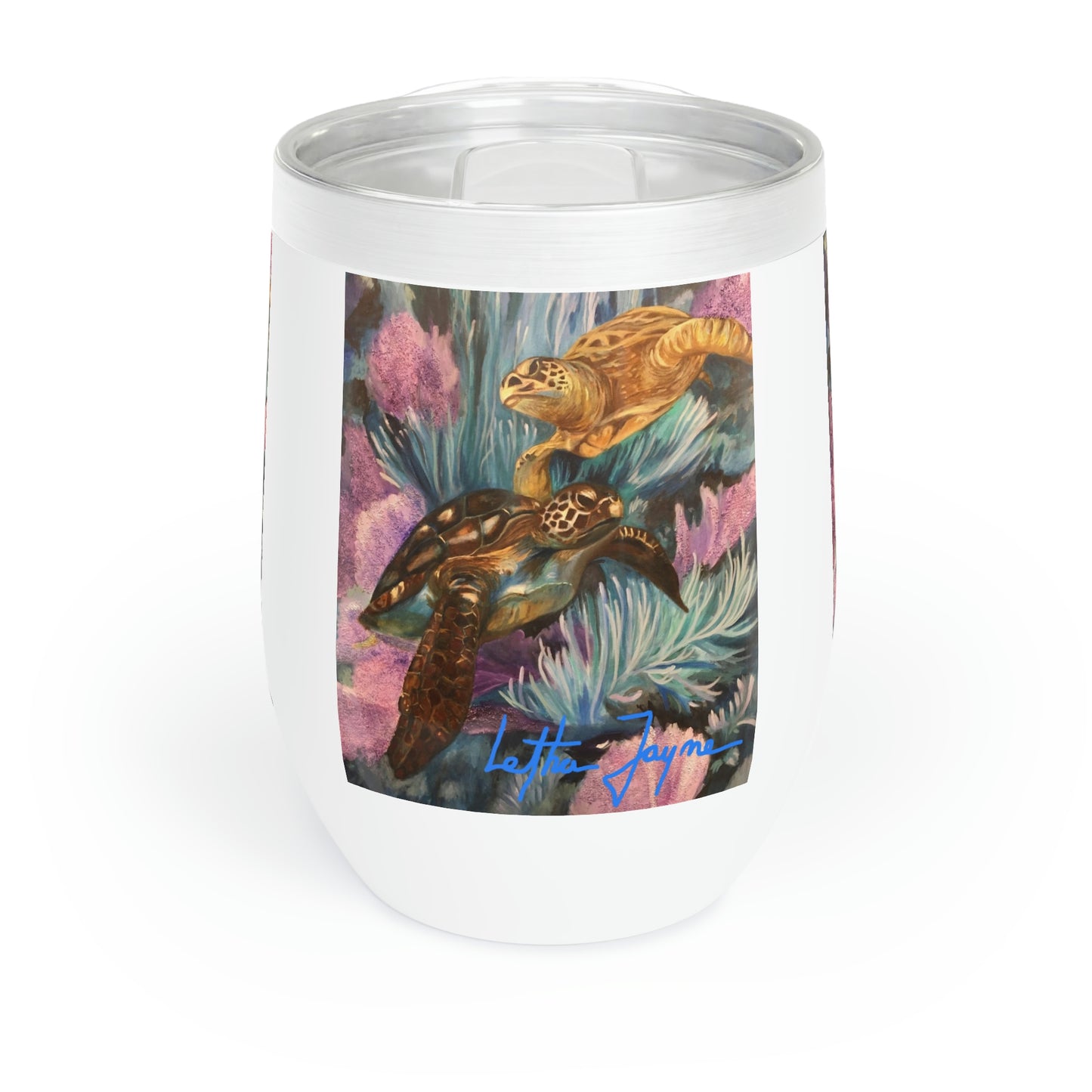 Sea Turtle Boogie Chill Wine Tumbler