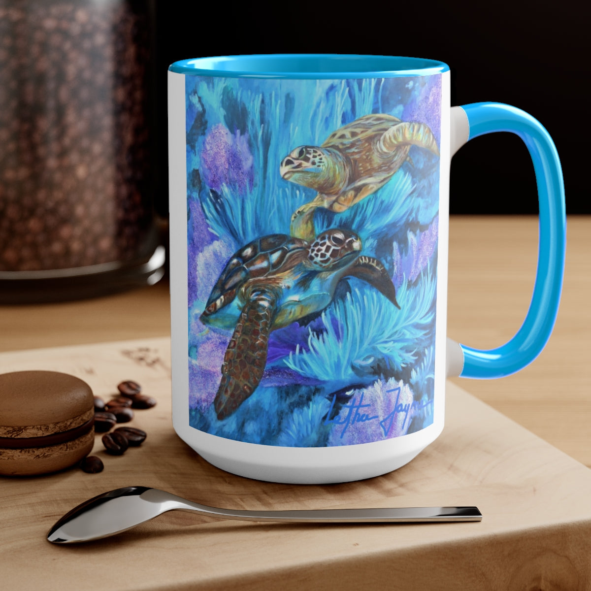 Sea Turtle Boogie Coffee Mugs, 15oz