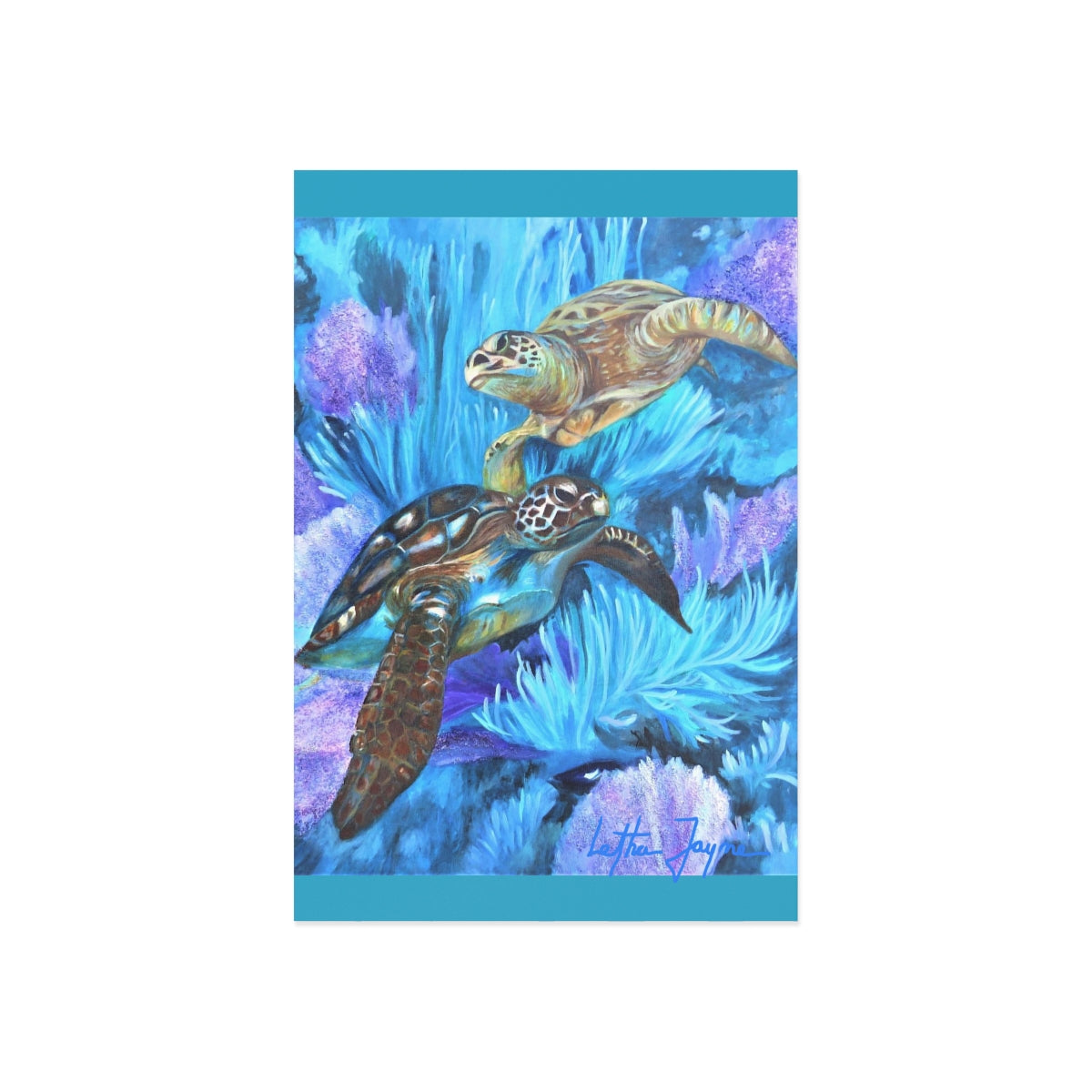 Sea Turtle Boogie Fine Art Postcards