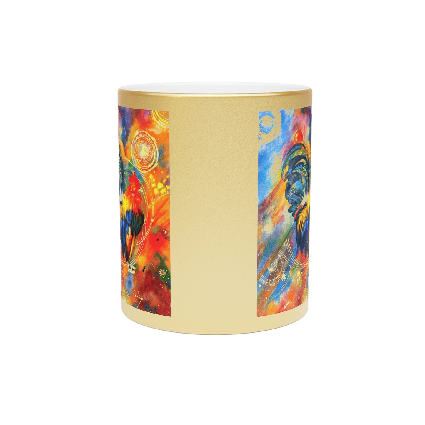 Cosmic Chicken Gold Metallic Mug