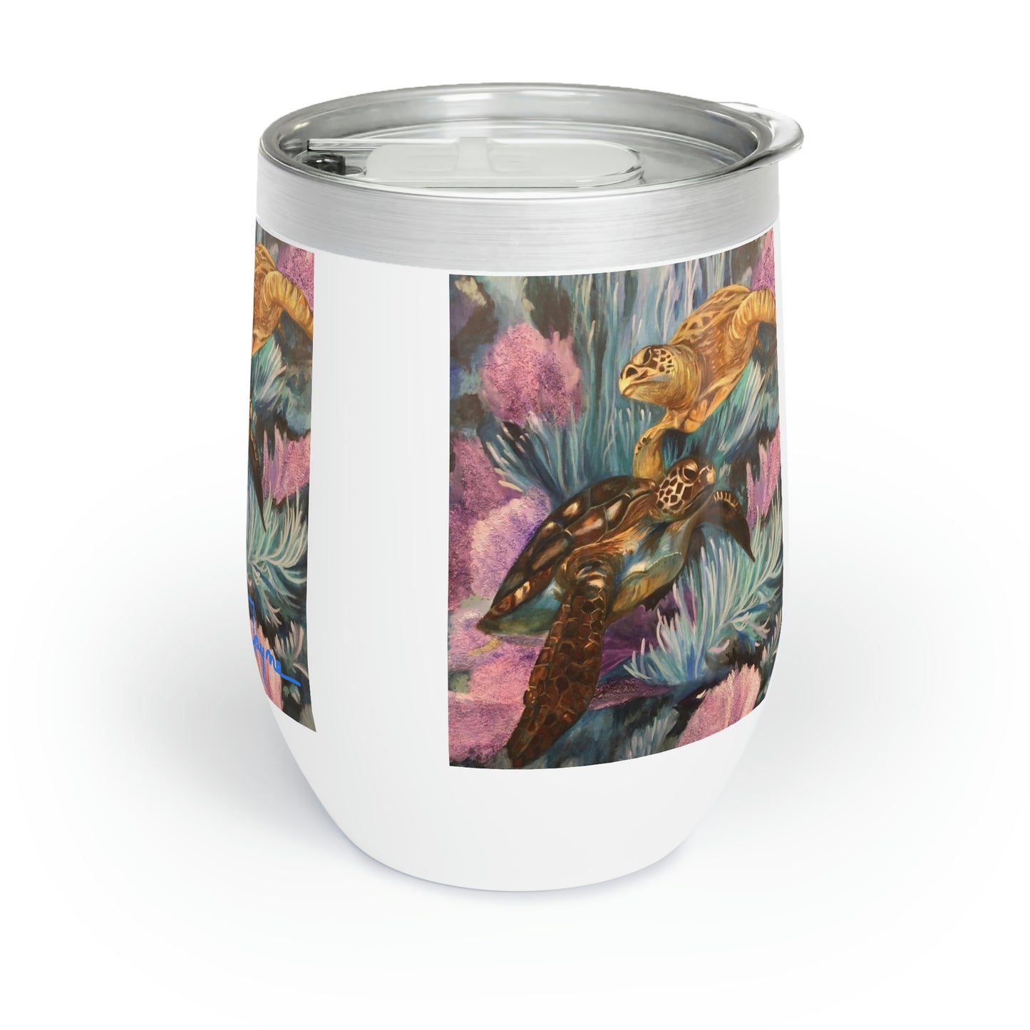 Sea Turtle Boogie Chill Wine Tumbler