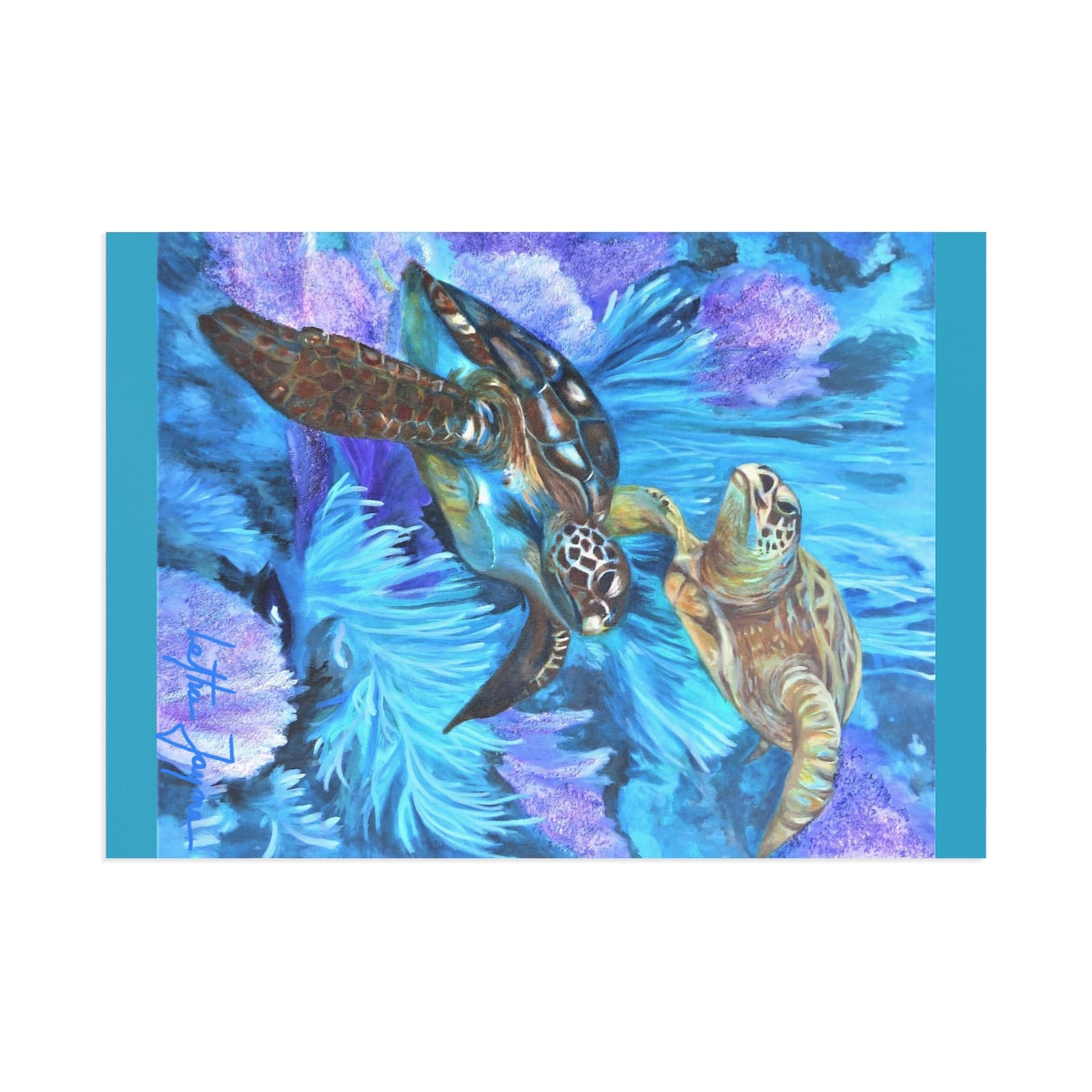 Sea Turtle Boogie Fine Art Postcards